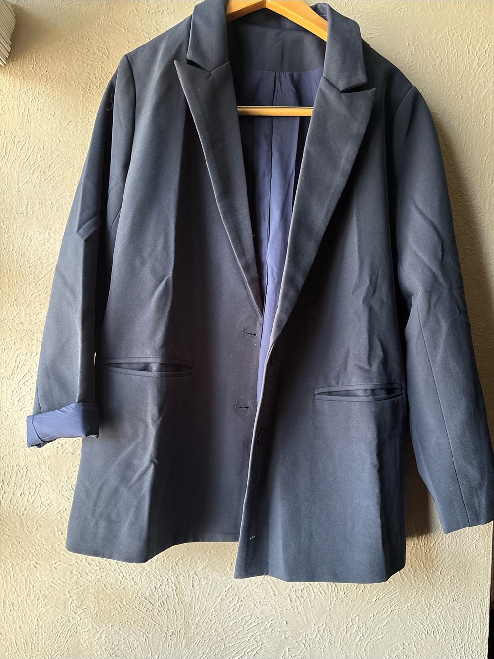 Classic Navy Single-Breasted Men's Sport Coat Blazer